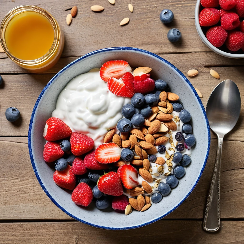Greek Yogurt Parfait with Berries and Almonds