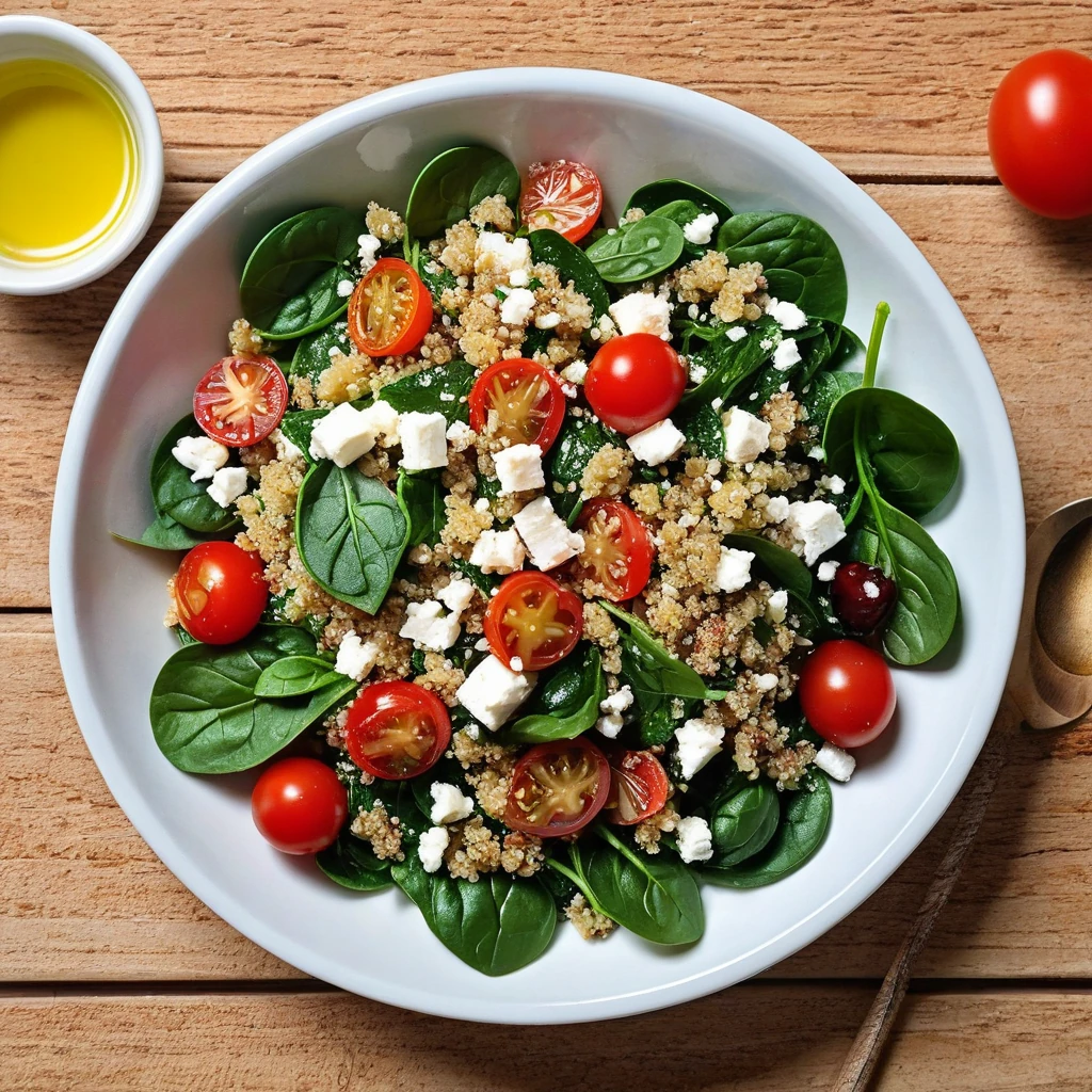 Savory Quinoa and Spinach Salad
