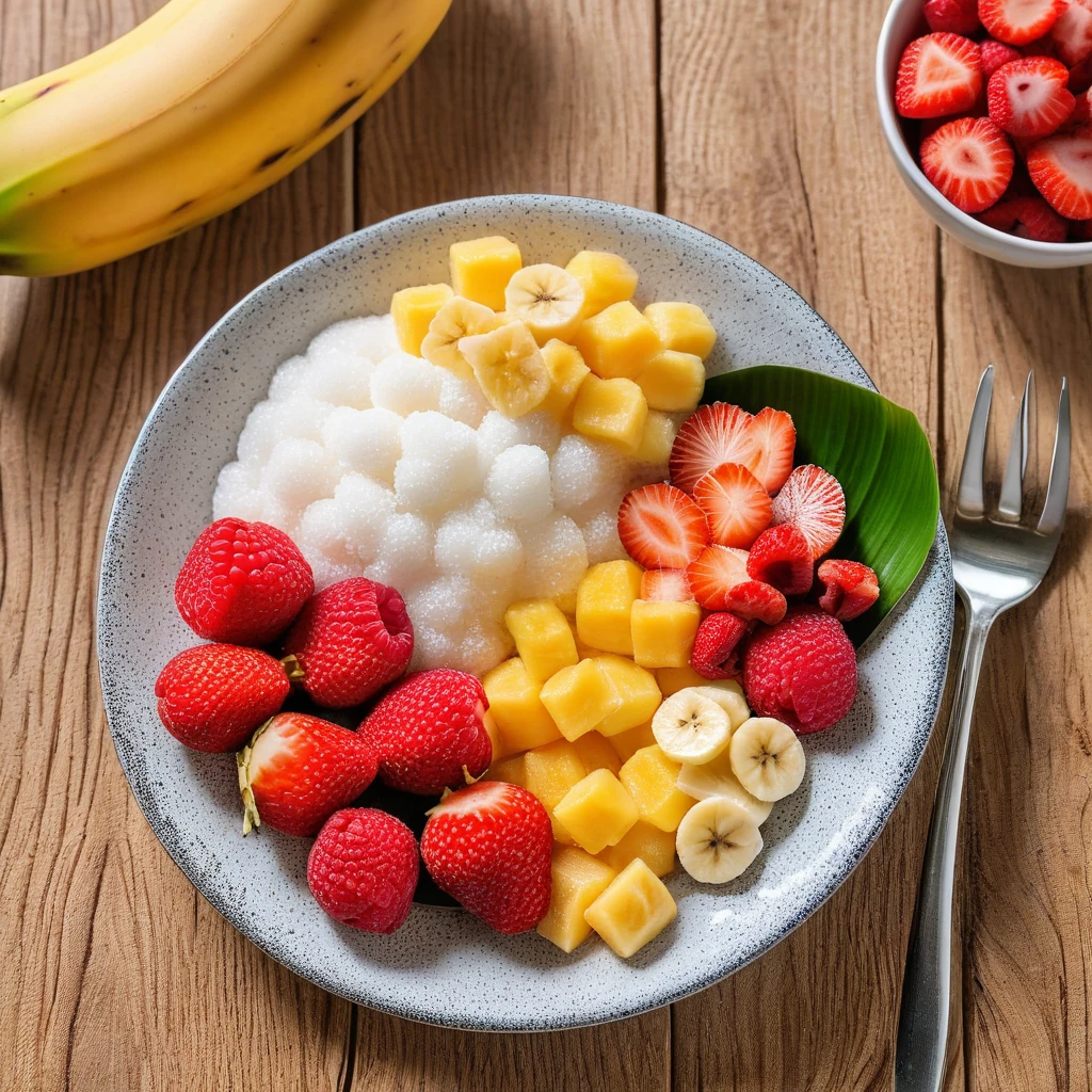 Tapioca com Frutas Tropicais