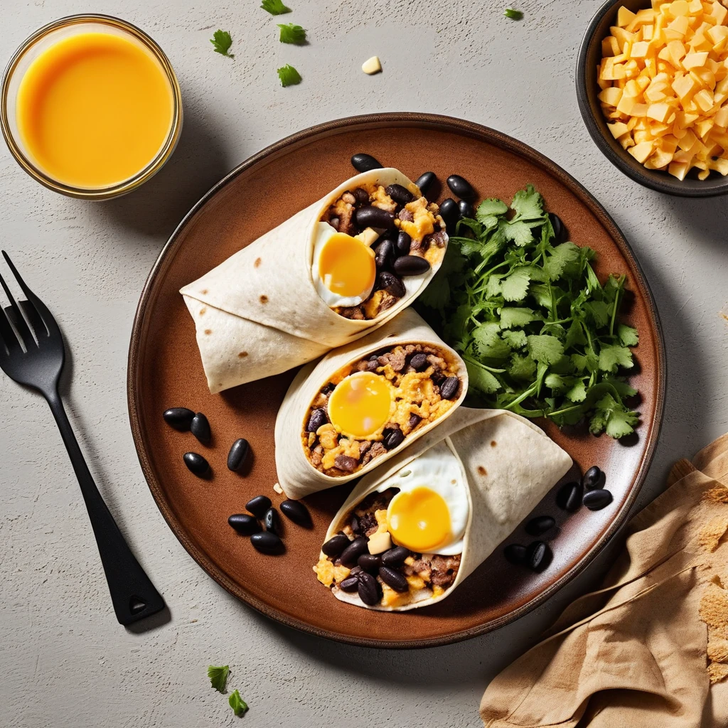 protein-packed breakfast burrito with black beans