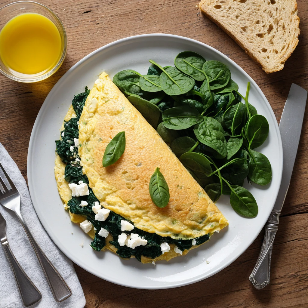 Savory Spinach and Feta Omelette
