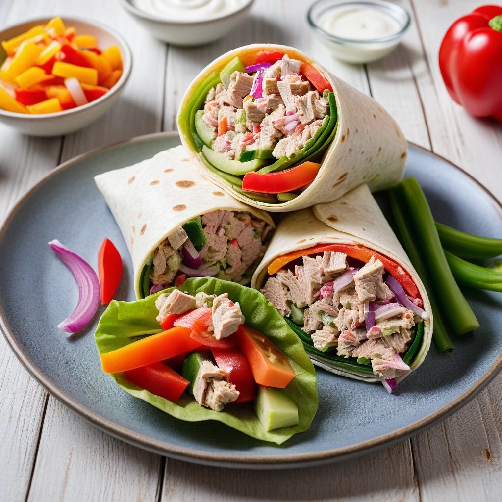 Tuna Salad Wrap with Vegetables and Greek Yogurt