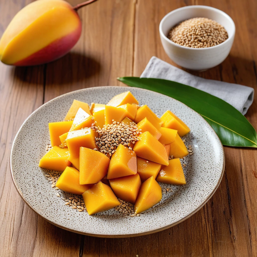 Mango with Sesame Seeds
