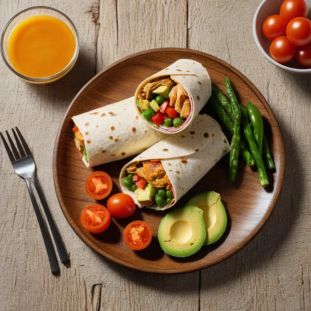 Wrap de poulet et légumes