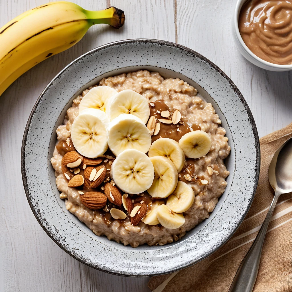 Oatmeal with Almond Butter and Banana