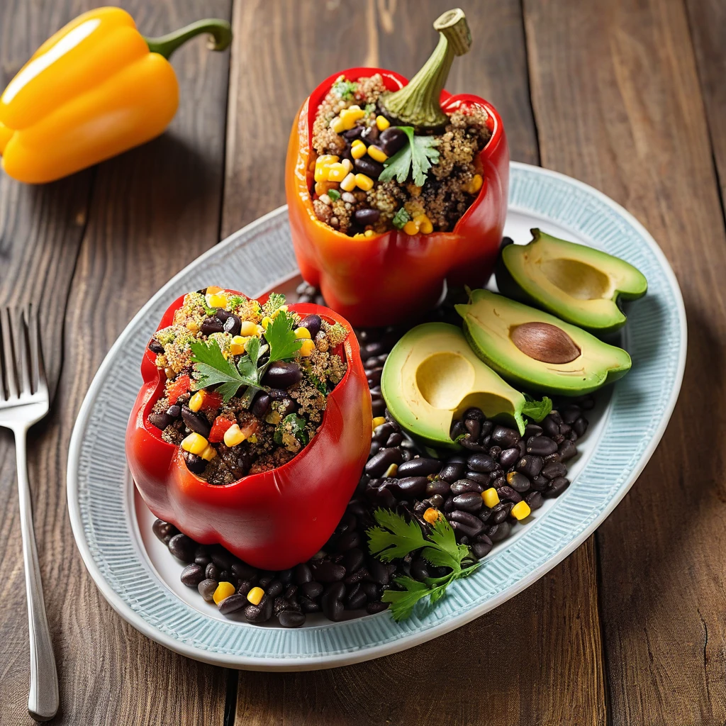 Quinoa & Black Bean Stuffed Peppers