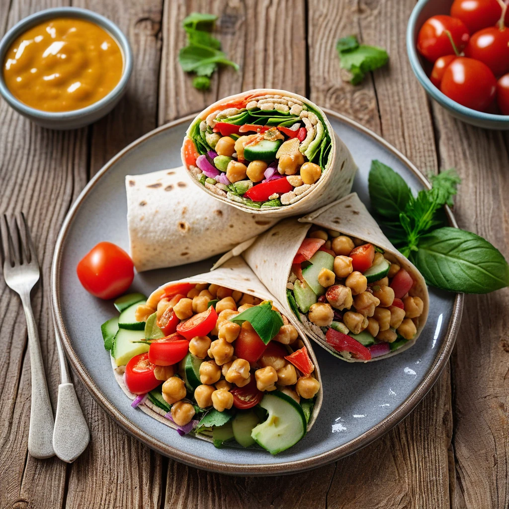 Mediterranean Chickpea Salad Wrap
