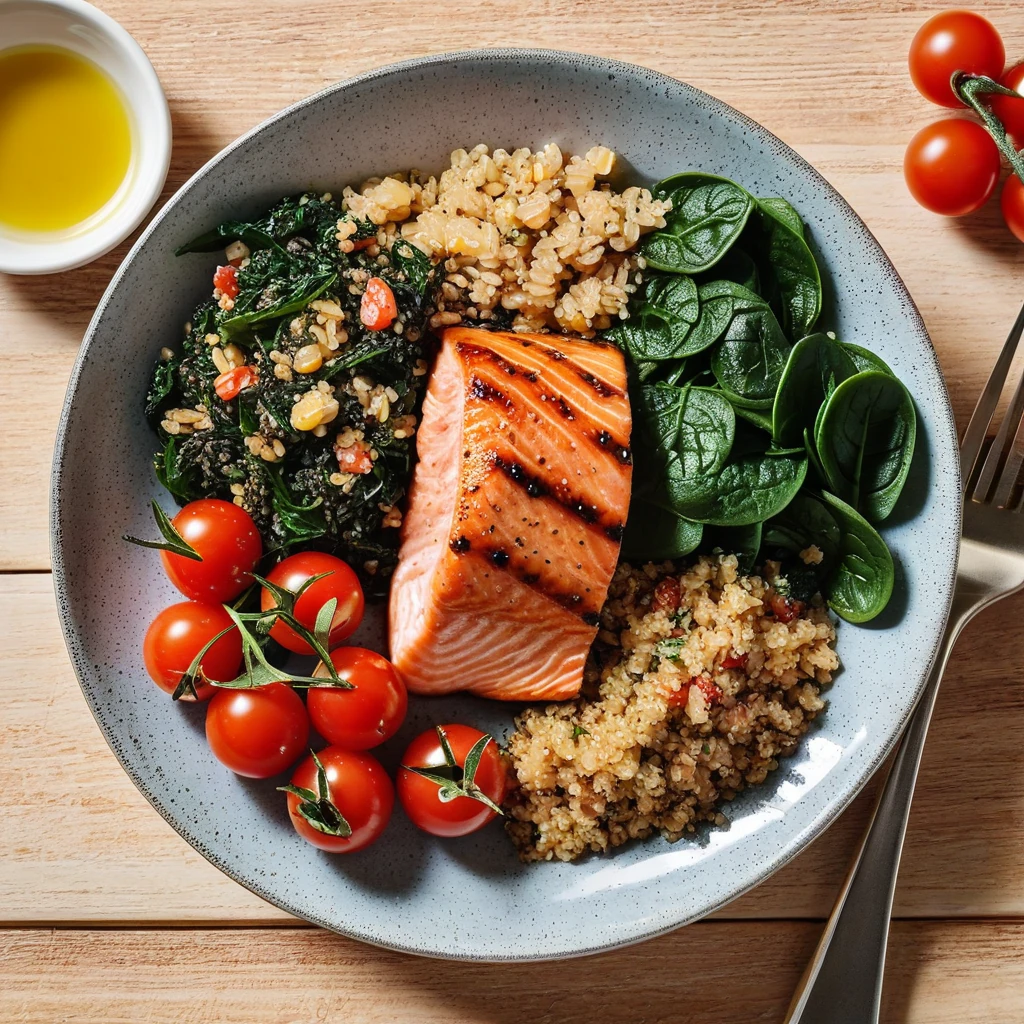 Grilled Salmon Quinoa Bowl