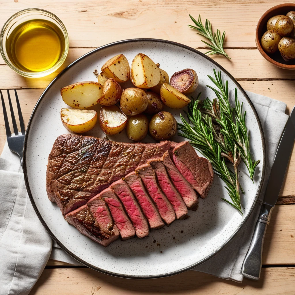 Pan-Roasted Sirloin Steak with Roasted Potatoes