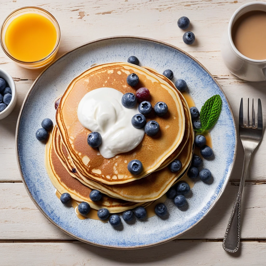 Pancakes ai Mirtilli con Yogurt