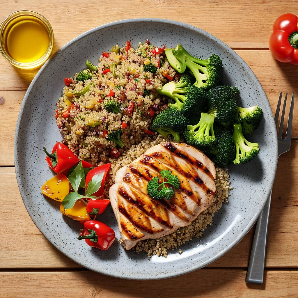 Grilled Chicken with Quinoa and Veggies