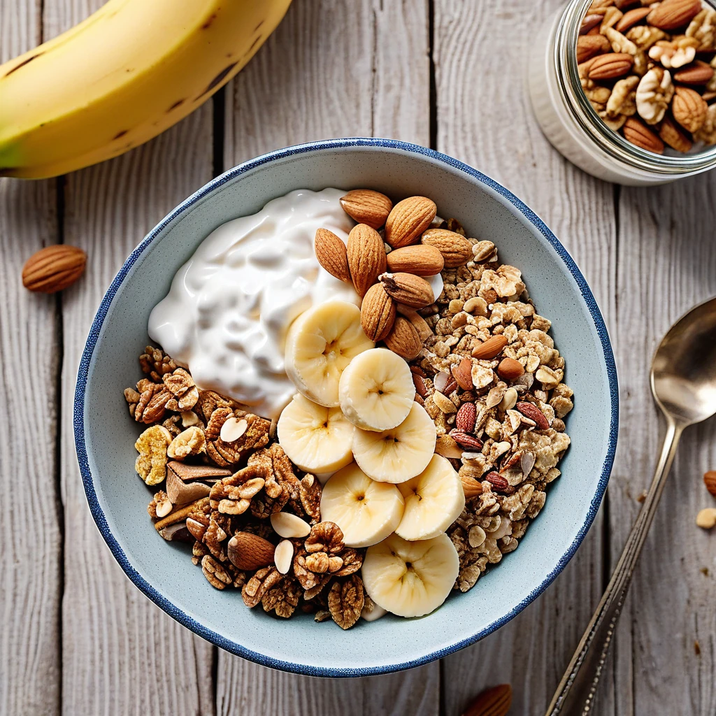 Greek Yogurt Parfait with Granola and Banana