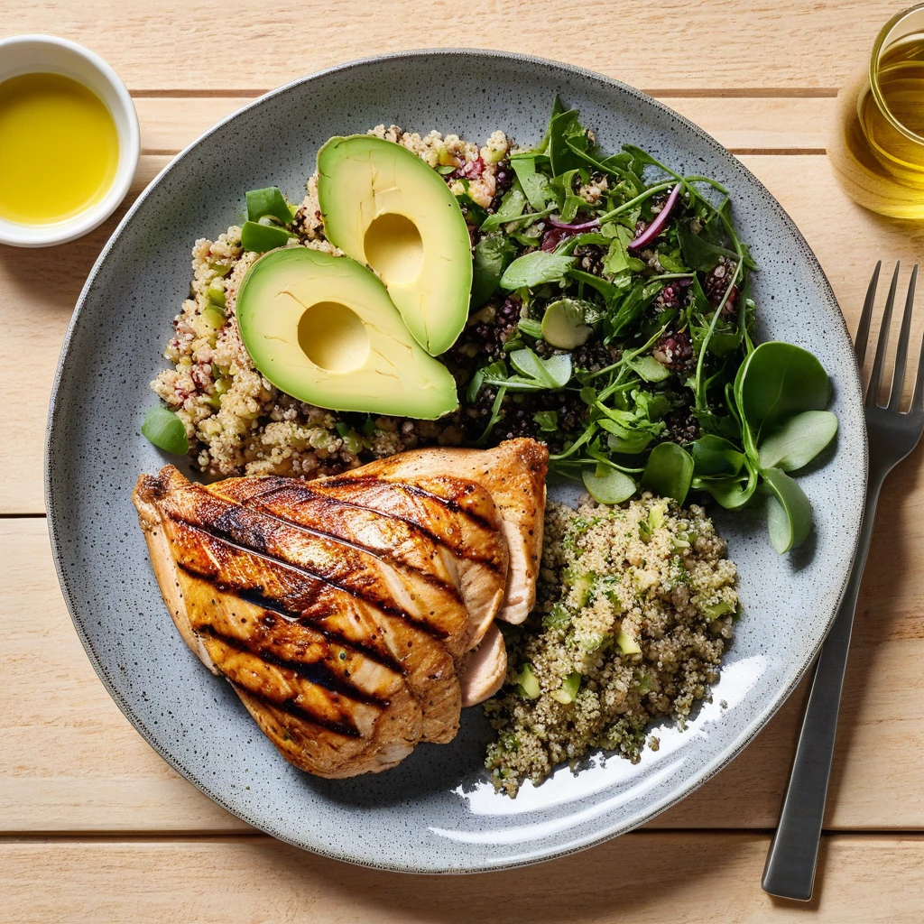 Grilled Chicken with Quinoa and Avocado