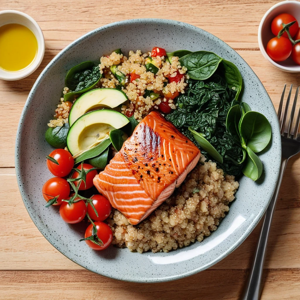 Quinoa & Grilled Salmon Bowl