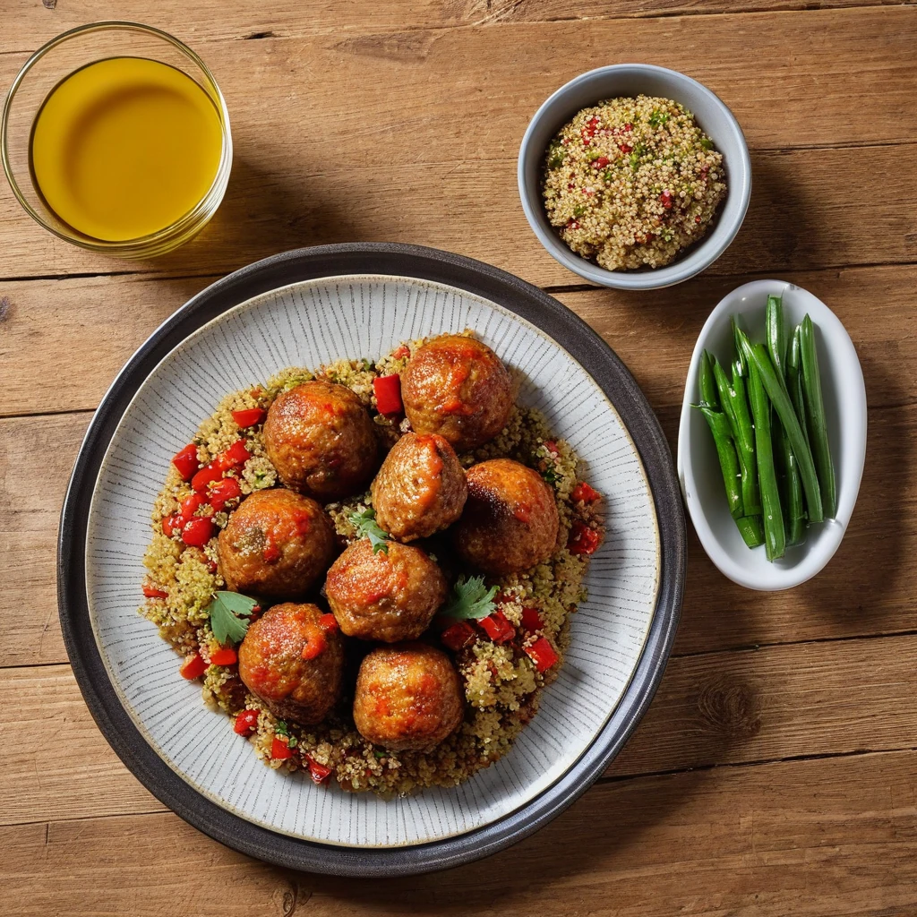 Boulettes de poulet et quinoa