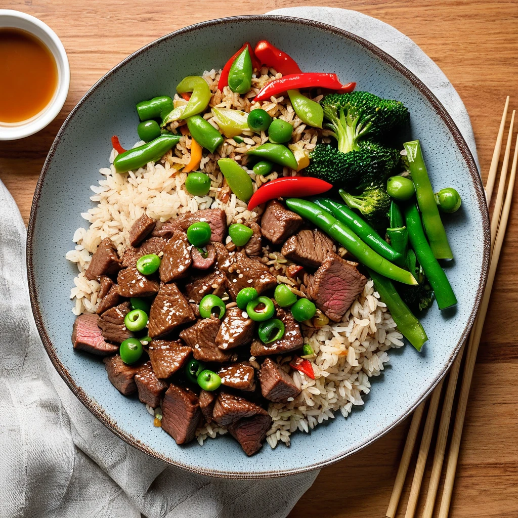 Beef Stir-Fry with Brown Rice