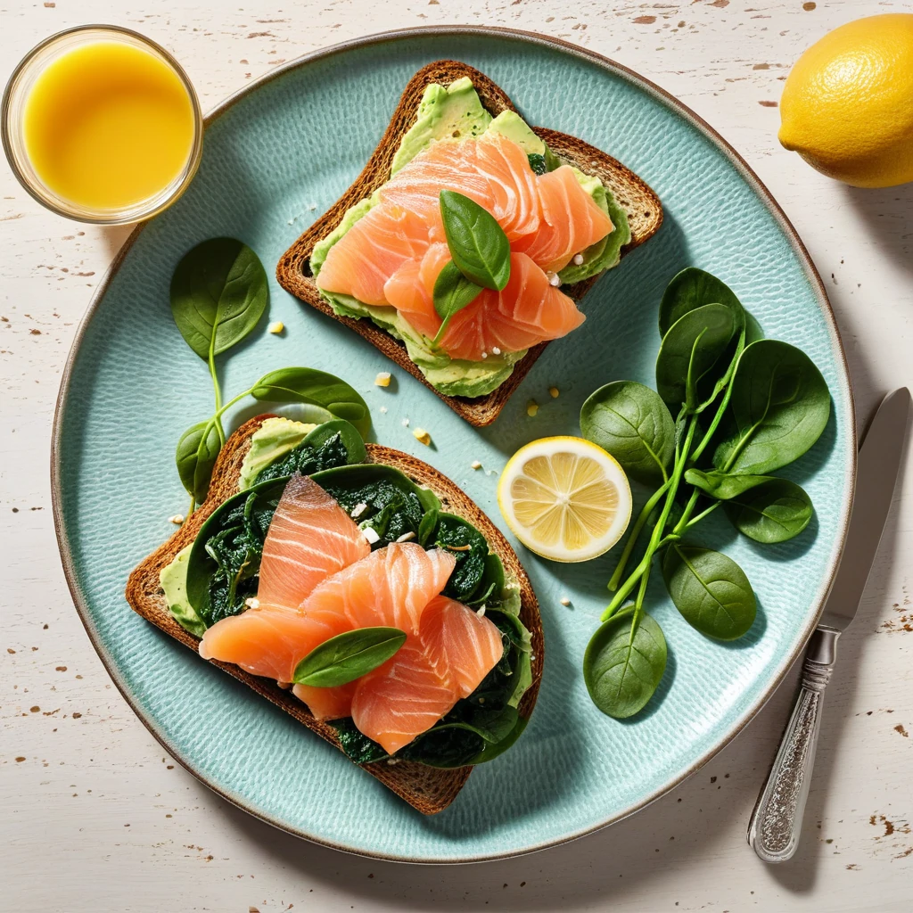 Smoked Salmon and Spinach Avocado Toast