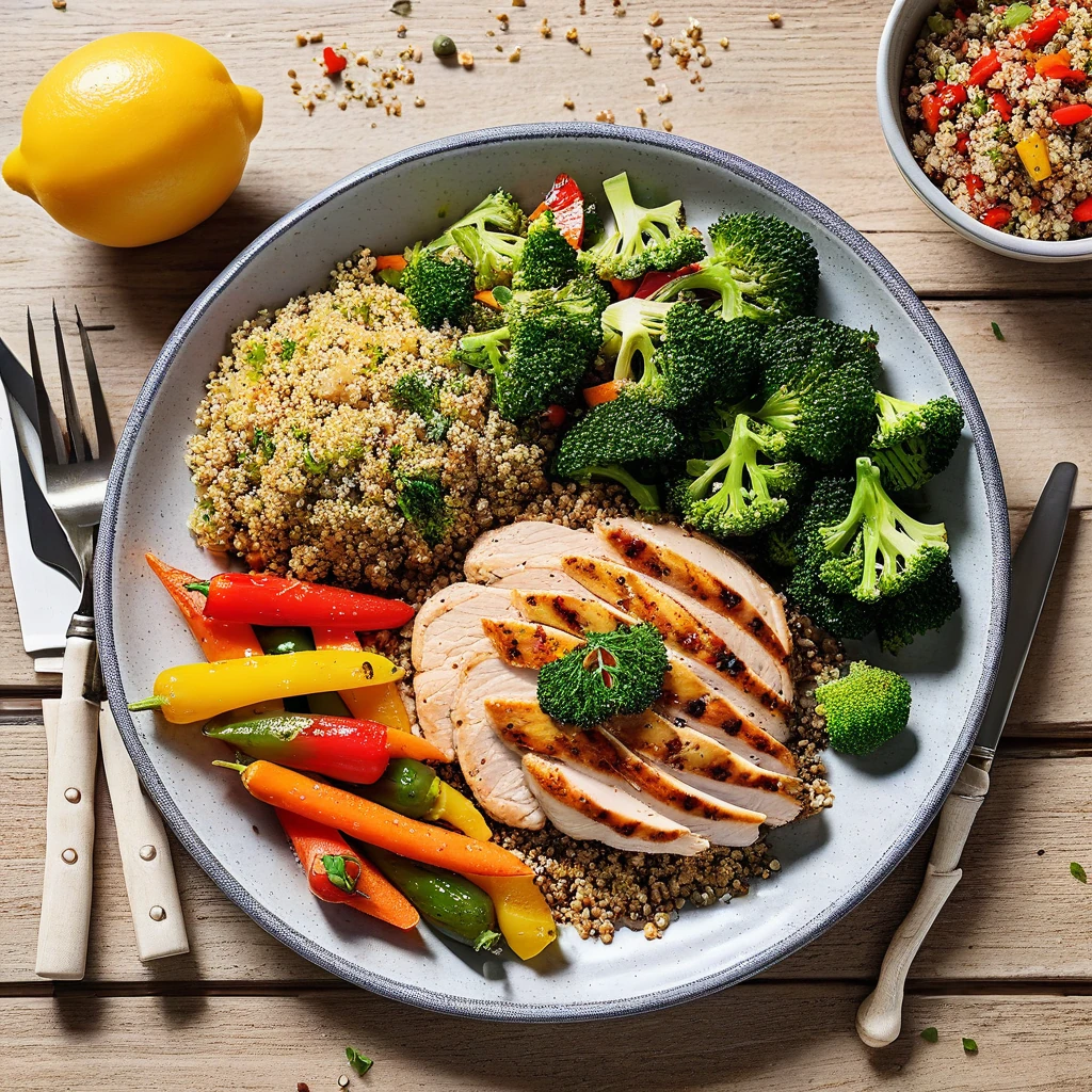 Lemon Herb Grilled Chicken with Quinoa and Vegetables