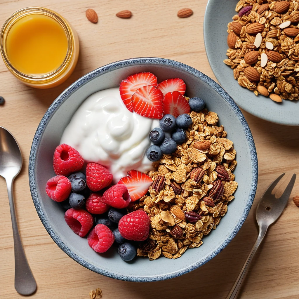Yogurt Parfait with Granola and Berries