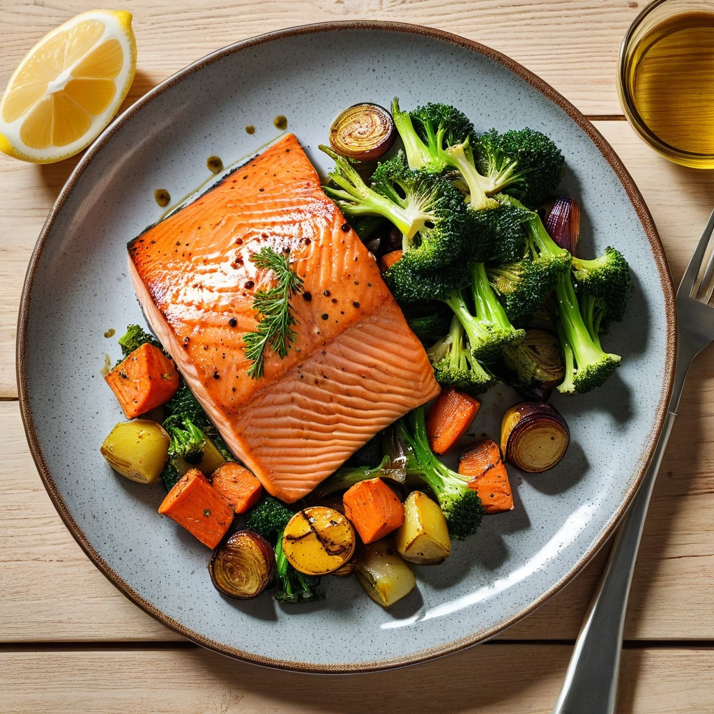 Pan-Seared Salmon with Roasted Vegetables