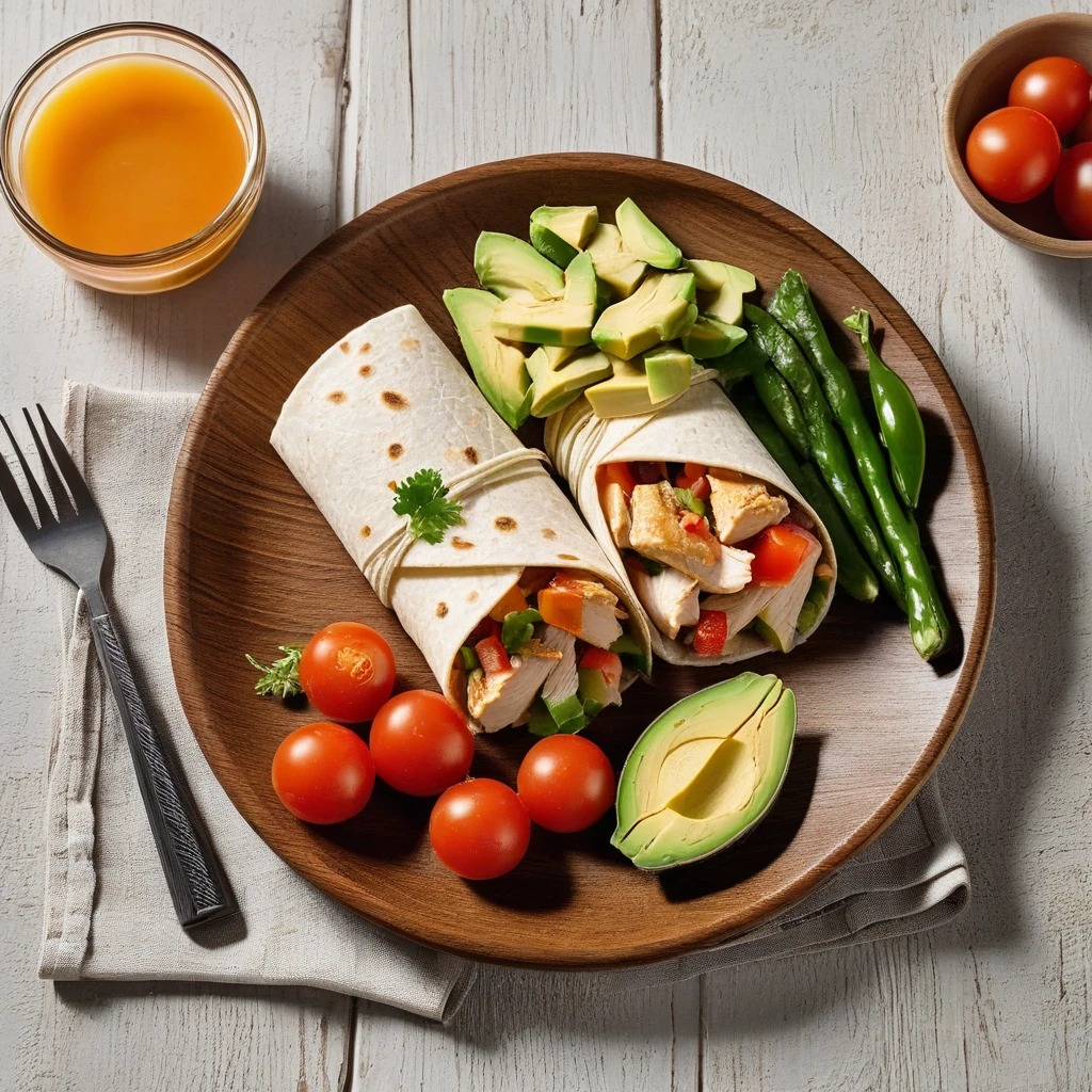 Wrap de poulet avec légumes