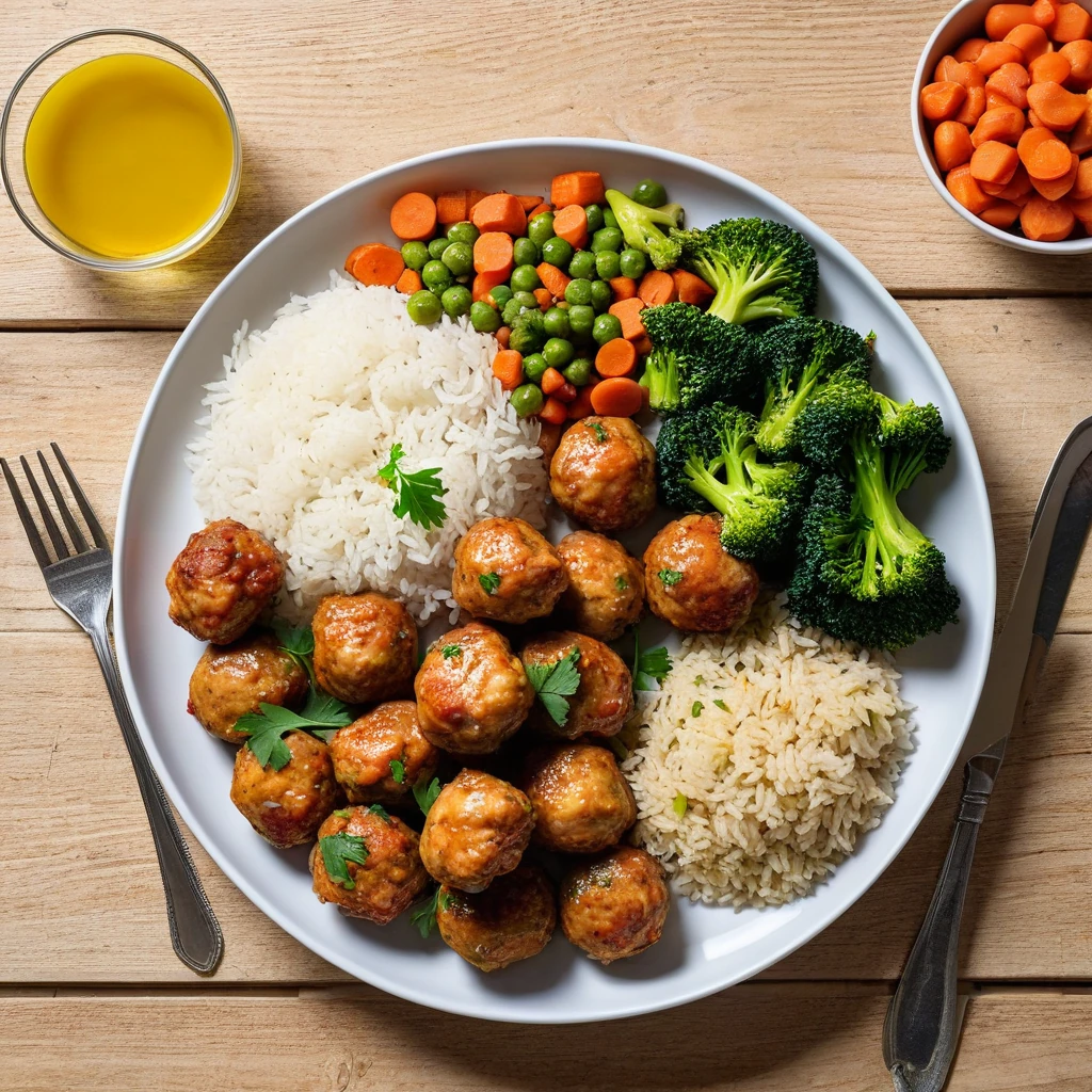 Boulettes de poulet aux légumes
