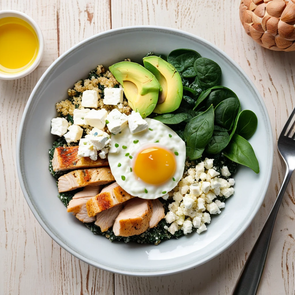 Quinoa and Spinach Breakfast Bowl