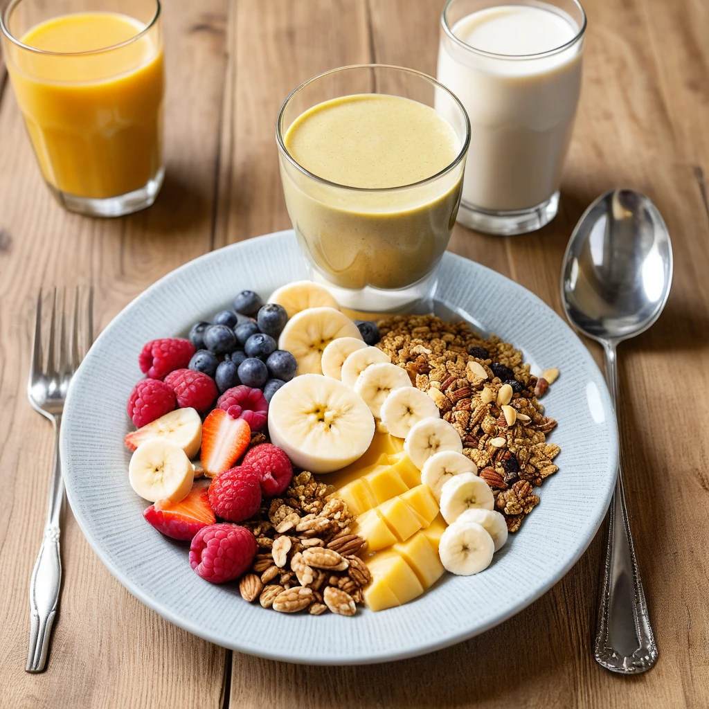 Smoothie Protéiné aux Fruits Secs et Granola