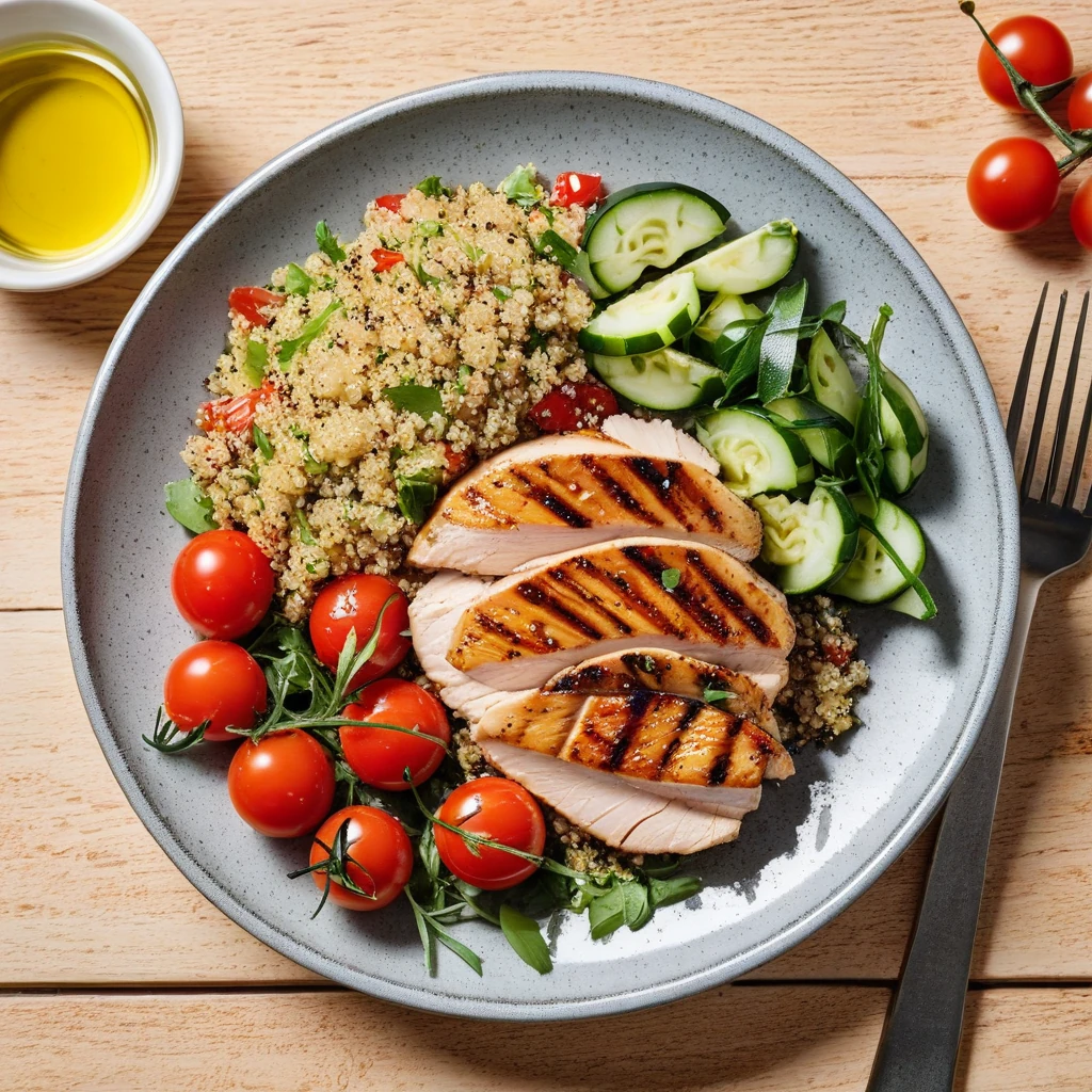 Savory Quinoa Salad with Grilled Chicken
