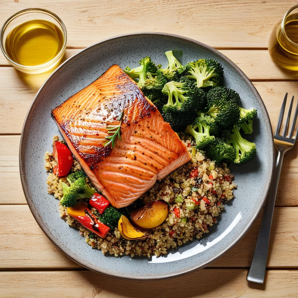 Grilled Salmon with Quinoa & Roasted Vegetables