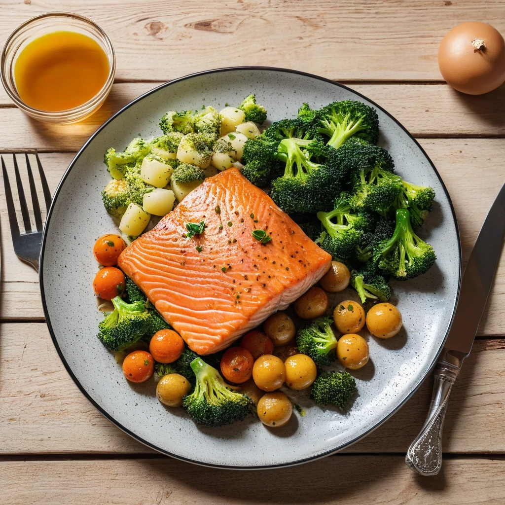 Salmone al Forno con Verdure Arrostite