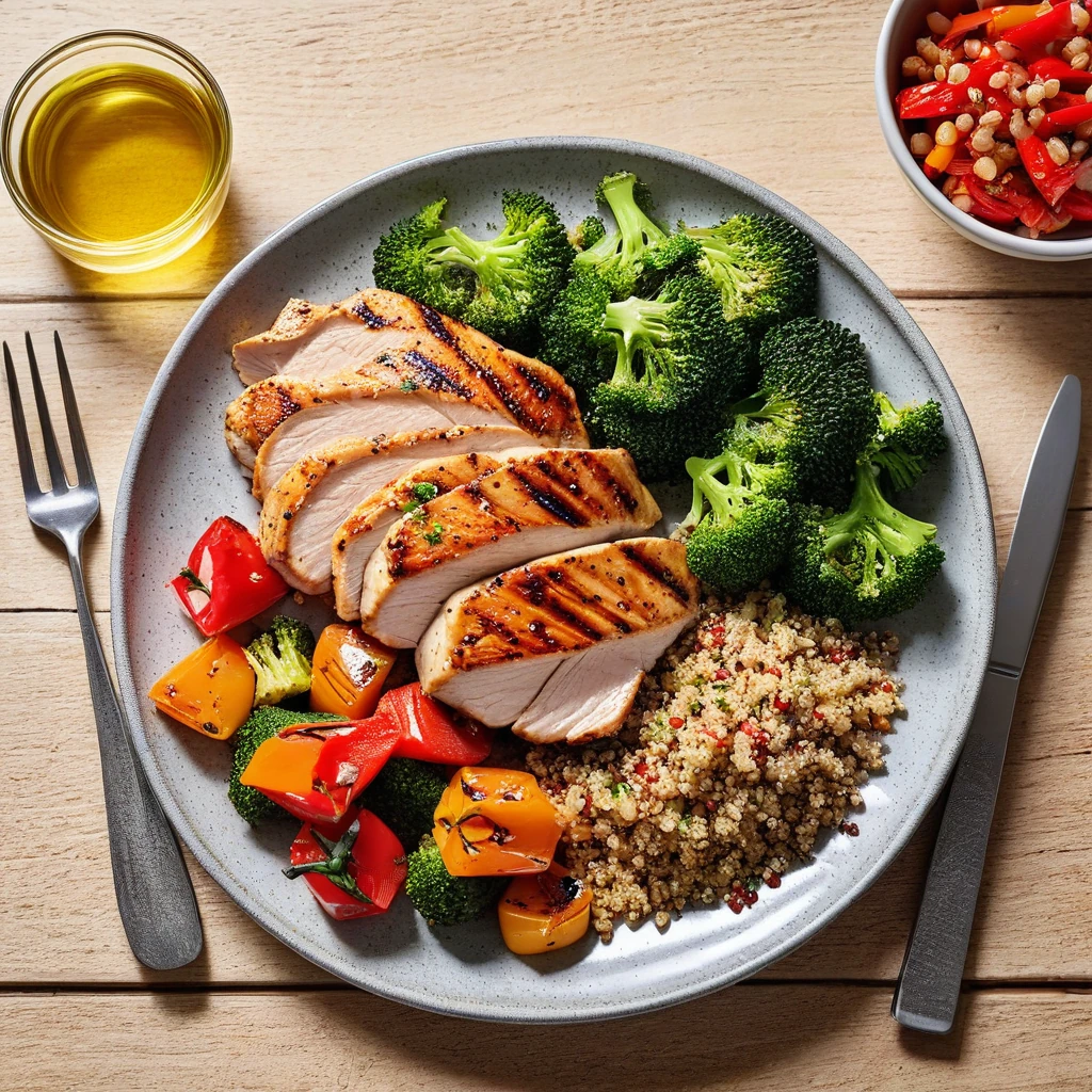 Grilled Chicken Breast with Quinoa and Vegetables