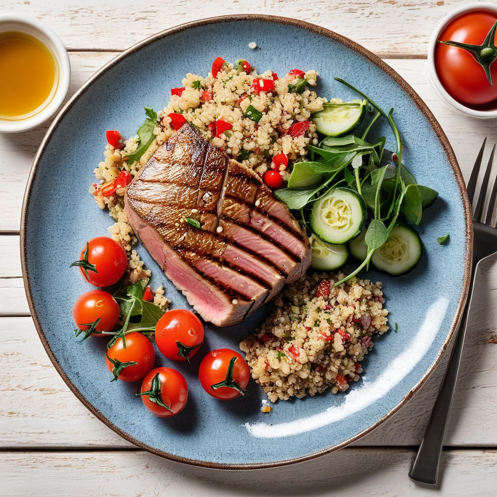 Grilled Tuna Steak with Quinoa Salad