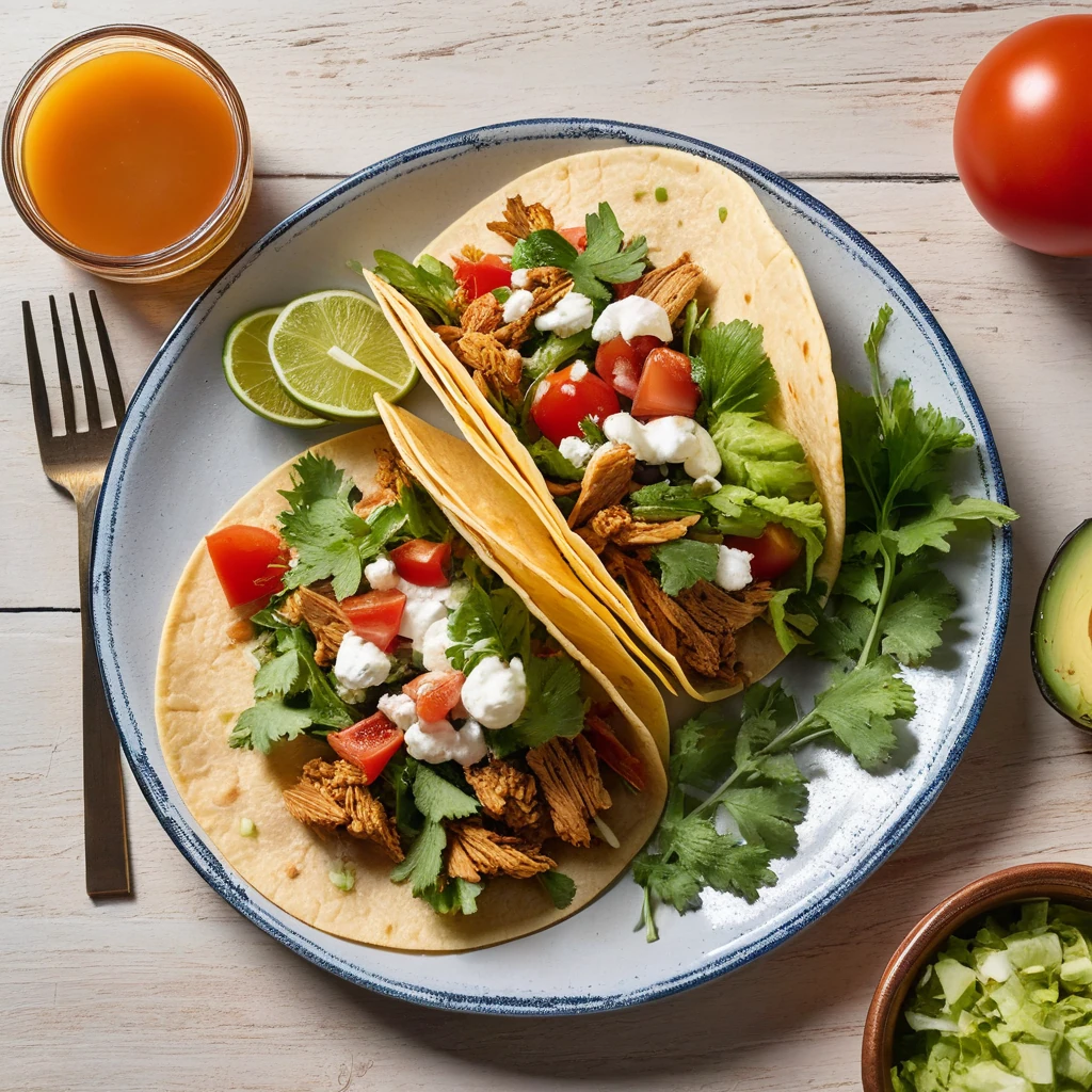 Tacos de Pechuga de Pollo con Ensalada Fresca