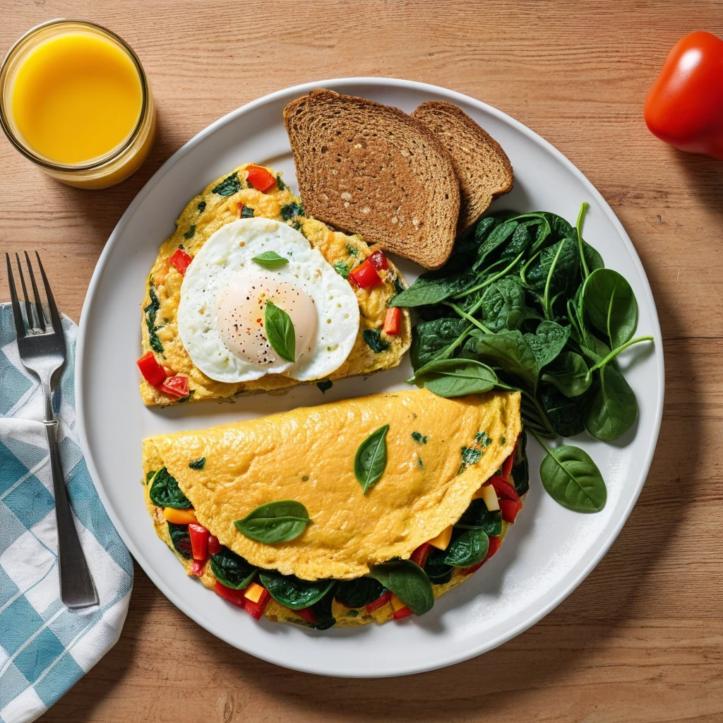 Protein-Packed Veggie Omelette with Whole Grain Toast