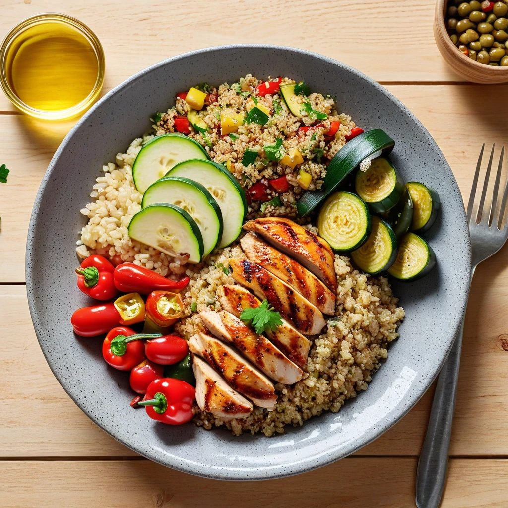 Spicy Grilled Chicken Quinoa Bowl