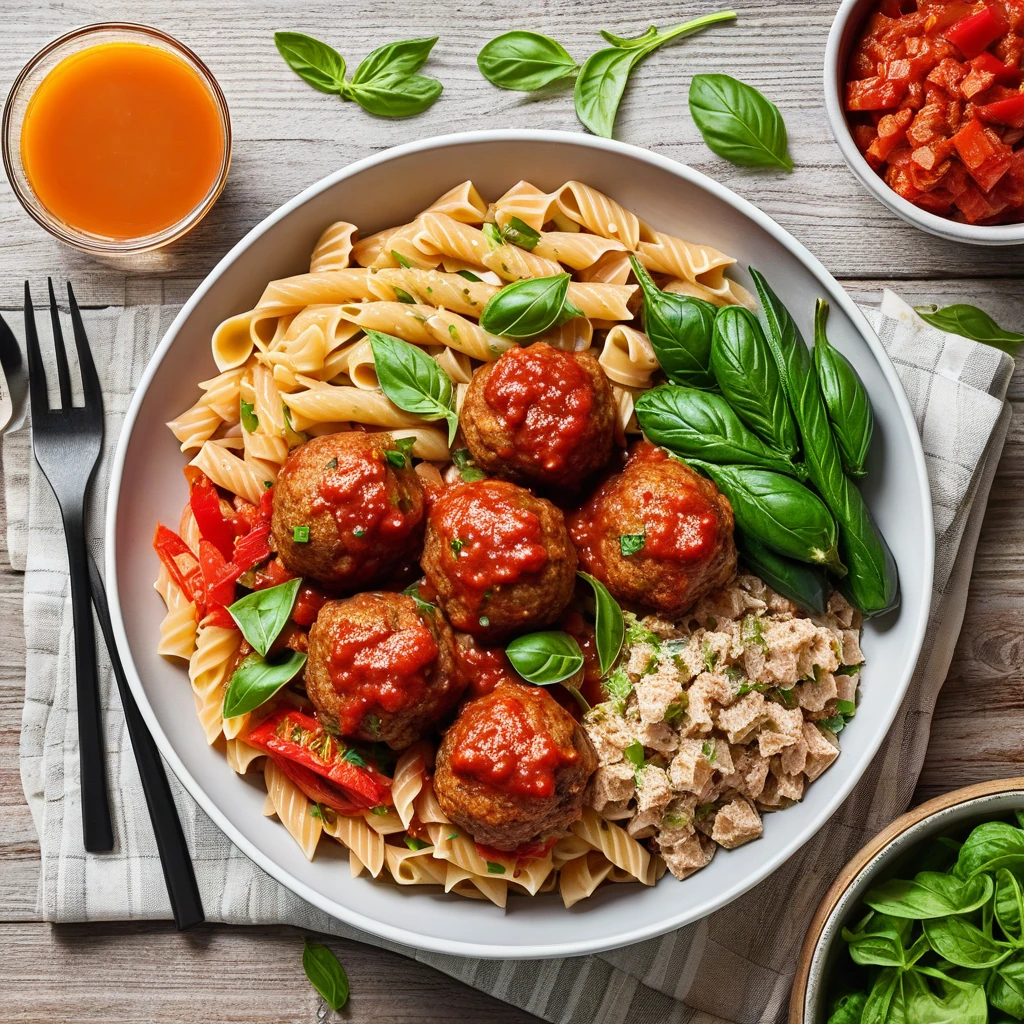 Turkey Meatball Pasta Bowl
