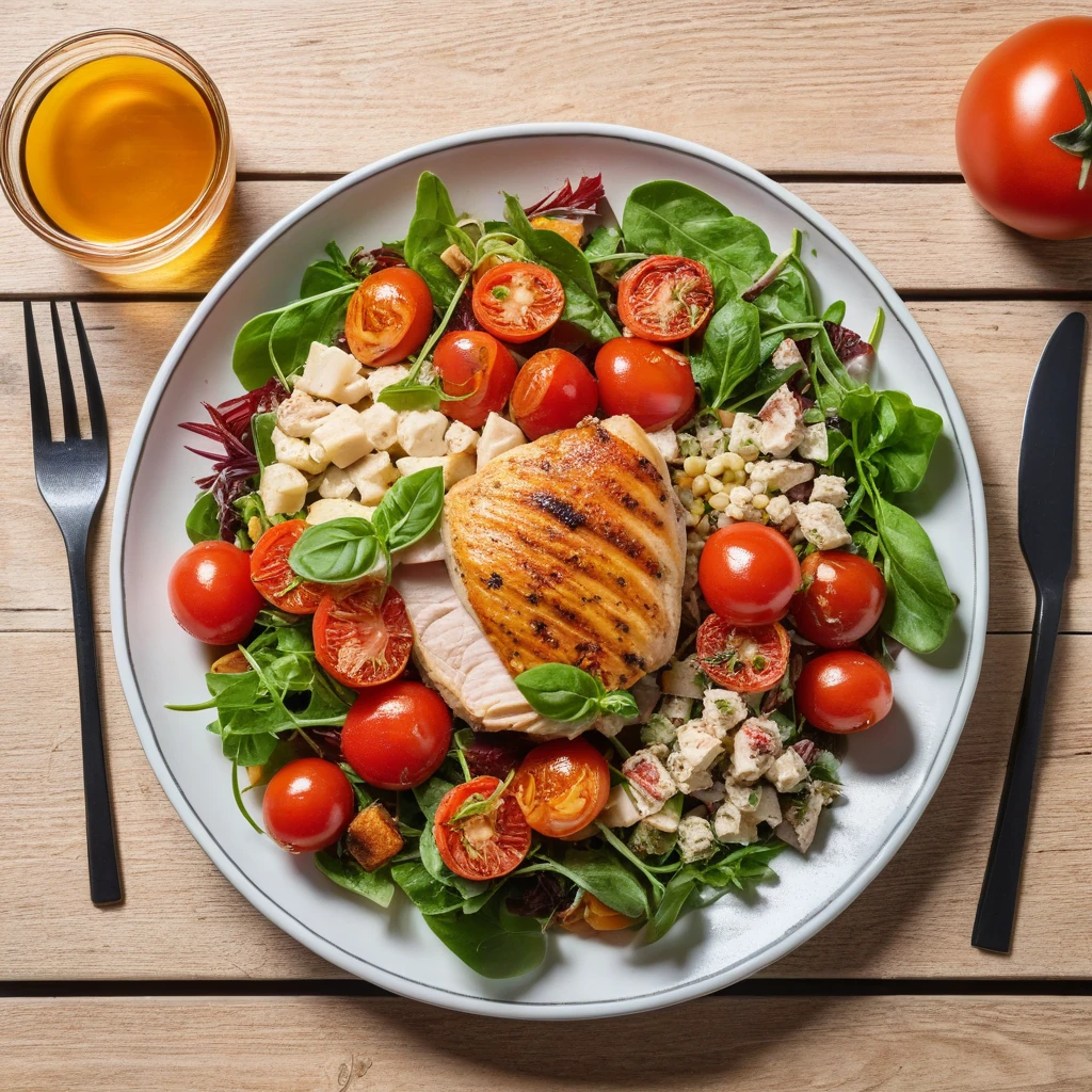 Insalata di Pollo Grigliato con Pane Tostato