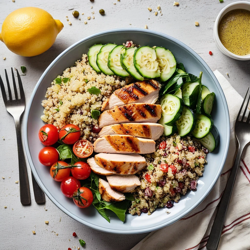 Grilled Chicken and Quinoa Salad with Lemon Vinaigrette