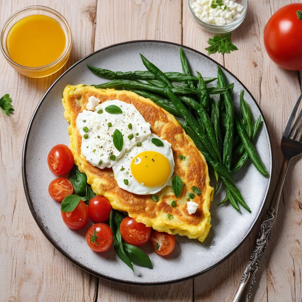Omlet z warzywami i serem feta