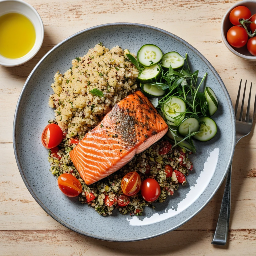 Herb-Crusted Salmon with Quinoa Salad