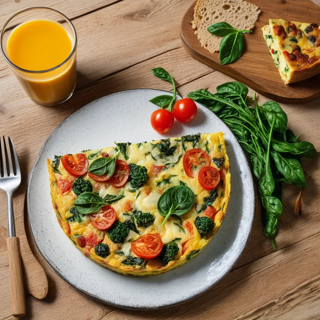 Frittata di Verdure con Pane Tostato