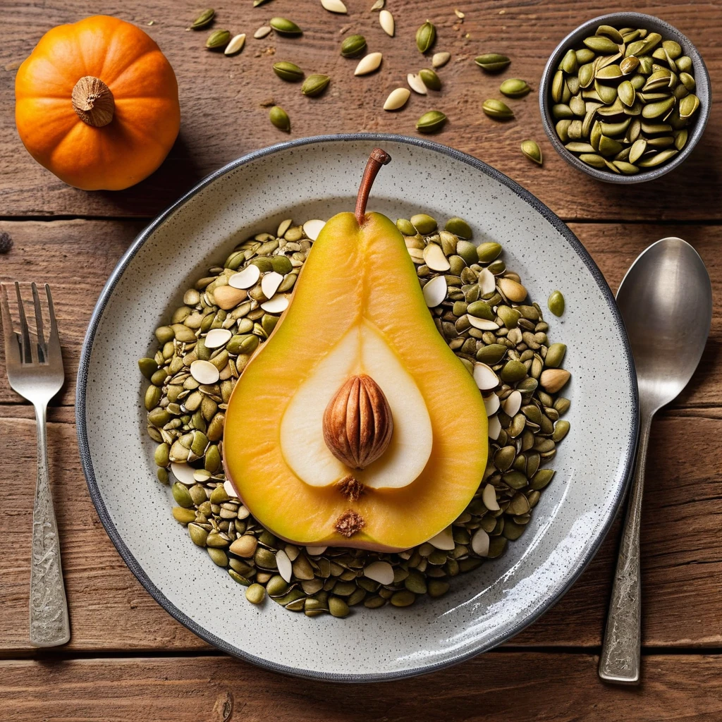 Pear with Pumpkin Seeds