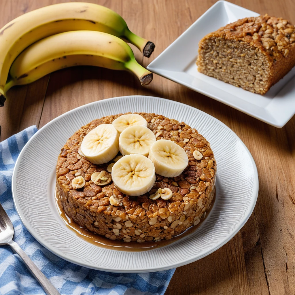 Bolo de Aveia com Banana e Mel
