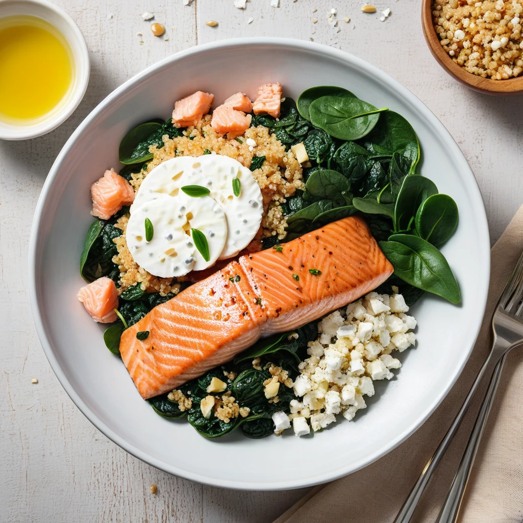 Savory Salmon and Spinach Breakfast Bowl
