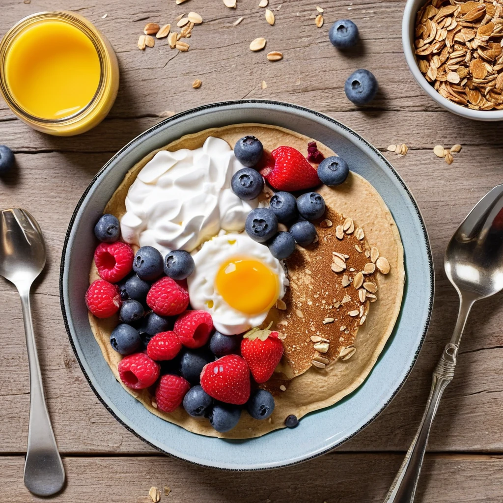 Protein Pancake Bowl with Berries