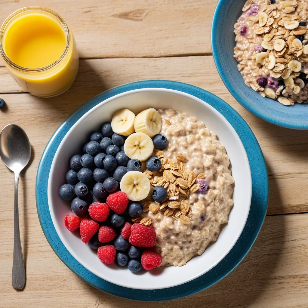 Oatmeal with Berries and Whey Protein