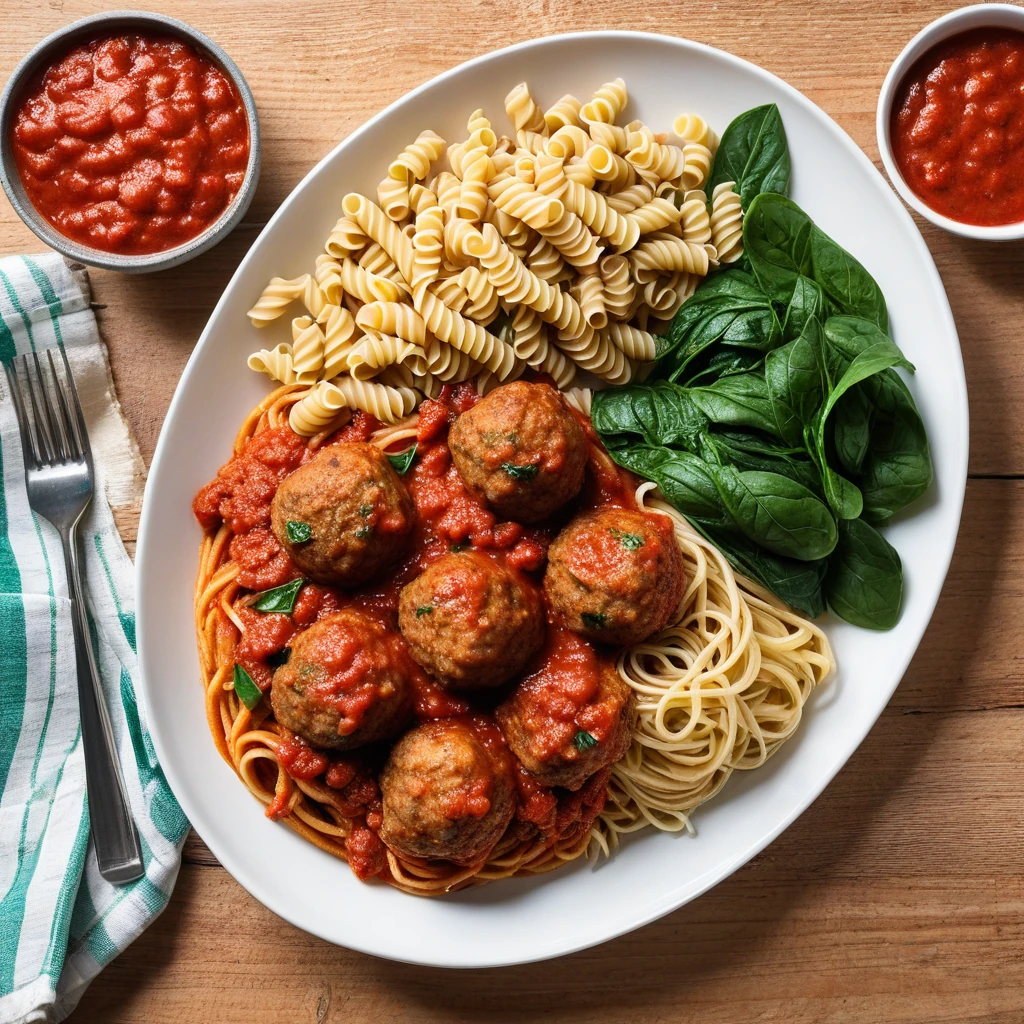 Turkey Meatballs with Marinara and Whole Wheat Pasta